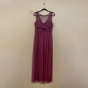 Long Mesh Dress with Illusion Sweetheart Neckline